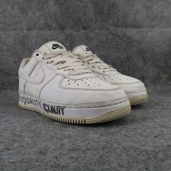 Nike Shoes Mens 6.5 Sneaker Air Force 1 Low Equality Lifestyle Leather AF1 White - Picture 1 of 16